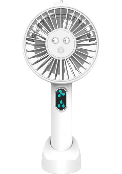Mini Nemlendirici Misting Fan 2000 Mah USB Şarj Edilebilir Ofis Ev Için Yuvarlak Masa Kaide Soğutma Fanı-Beyaz (Yurt Dışından)