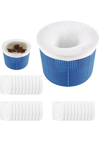 30'lu Paket, Skimmer Sepeti ile Uyumlu Çorap Filesi, Havuz Filtresi Çorap Filesi Ultra Ince Örgü Elek Astarı (Yurt Dışından)
