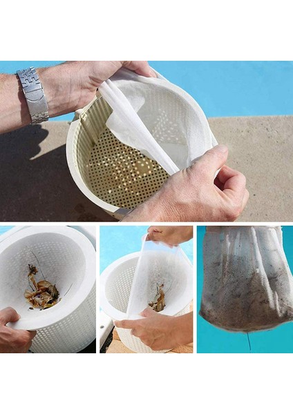 30'lu Paket, Skimmer Sepeti ile Uyumlu Çorap Filesi, Havuz Filtresi Çorap Filesi Ultra Ince Örgü Elek Astarı (Yurt Dışından)