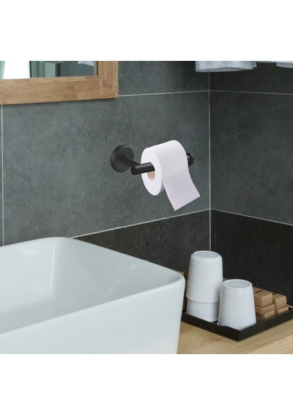 2 Adet Tuvalet Kağıdı Tutucu Banyo Mutfak Tuvalet Duvara Montaj 304 Paslanmaz Çelik Fırçalanmış Matkap Vida Sabitleme, Siyah (Yurt Dışından)