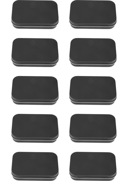 10 Adet 95X60X21MM Siyah Teneke Kutu Siyah Metal Kutu Mat Şeker Kutusu Küçük Kutu (Yurt Dışından)