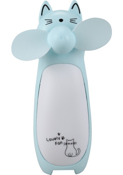 Açık Küçük Fan Mini Karikatür Kedi El Taşınabilir Şarj LED Gece Lambası Mavi (Yurt Dışından) fiyatları