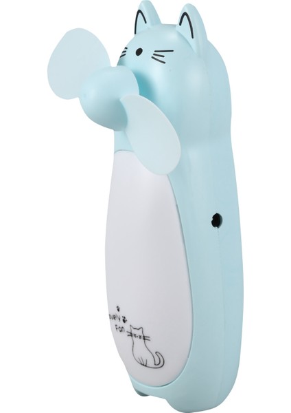 Açık Küçük Fan Mini Karikatür Kedi El Taşınabilir Şarj LED Gece Lambası Mavi (Yurt Dışından) indirimleri
