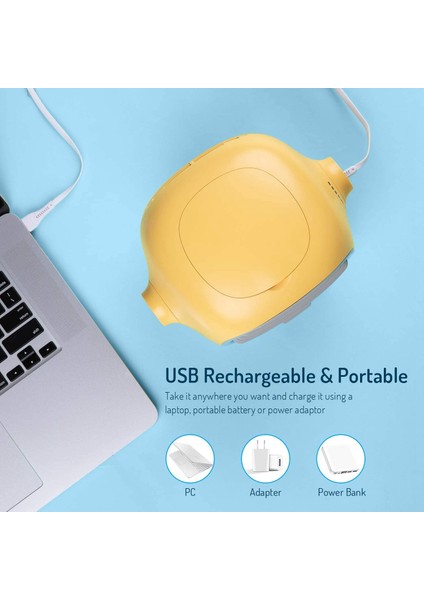 Taşınabilir Klima Fanı Soğutma Alanı USB Şarjlı Sessiz Masaüstü (Sarı) (Yurt Dışından) fiyatları
