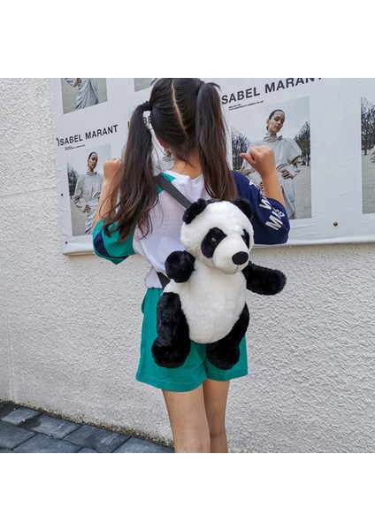 Kore Tarzı Çocuk Çantaları Yeni Stil Sırt Çantası Sevimli Panda Küçük Sırt Çantası Moda Erkek ve Kız Karikatür Peluş Çanta (Yurt Dışından) modelleri