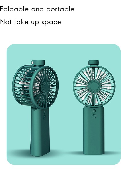 Yaz Soğutucu Taşınabilir Fan El USB Şarj Edilebilir Mini Çift Kafa Katlanır Seyahat Açık Ev Ofis Hayranları, Beyaz (Yurt Dışından)