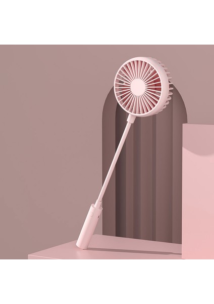 Asılı Boyun Fanı USB Şarj Edilebilir El Mini Taşınabilir Esnek Dayanıklılık 6 Saat Hava Soğutucu-Pembe (Yurt Dışından)