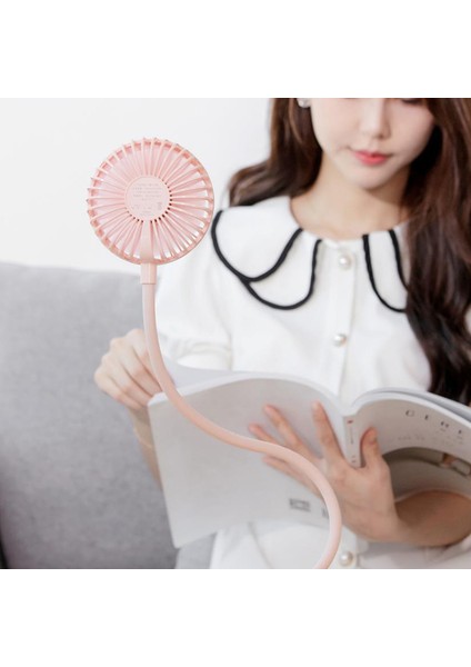 Asılı Boyun Fanı USB Şarj Edilebilir El Mini Taşınabilir Esnek Dayanıklılık 6 Saat Hava Soğutucu-Pembe (Yurt Dışından) modelleri