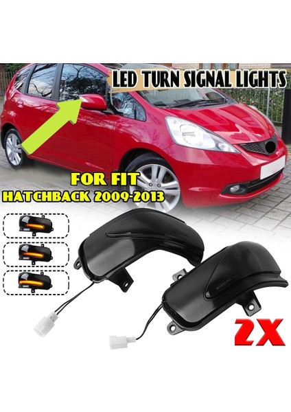 Araba LED Dinamik Dönüş Sinyali Dikiz Yan Ayna Gösterge Işığı Fit Jazz Hatchback 2009-2013 ile Uyumlu (Yurt Dışından) fiyatları