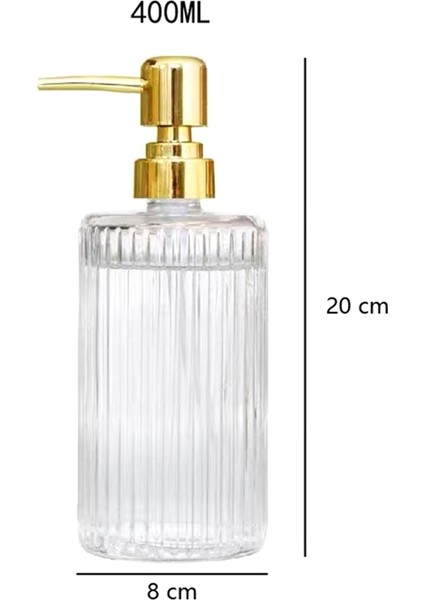 400 ml Cam Losyon Şişesi Pres Tipi Dağıtım Şerit Pompa Kafası Altın Pres Tipi Sabun Sıvı Banyo Depolama Şişesi (Yurt Dışından)