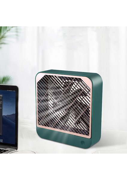 Masaüstü Kare Fan Mini Elektrikli Taşınabilir Yurt USB Spor Ev Ofisi (Yeşil) (Yurt Dışından)