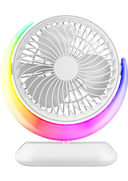 Masaüstü Dönebilen USB Fan 3 Hız Gece Lambası Mini Kişisel Yatak Odası Ev Ofis Seyahat Için (Yurt Dışından)
