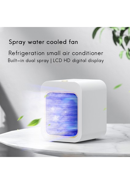 Taşınabilir USB Masası Mini Fan Klima Soğutucu Masaüstü Soğutma Nemlendirici Arıtma Ofis Yatak Odası Için, Beyaz (Yurt Dışından) modelleri