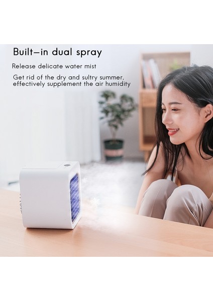 Taşınabilir USB Masası Mini Fan Klima Soğutucu Masaüstü Soğutma Nemlendirici Arıtma Ofis Yatak Odası Için, Beyaz (Yurt Dışından) fırsatları
