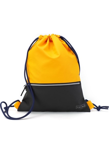 Tınyat Ipli Cep Çanta Spor Su Geçirmez Sırt Çantası Siyah Spor Sırt Çantası Kadın Erkek Sarı (Yurt Dışından)