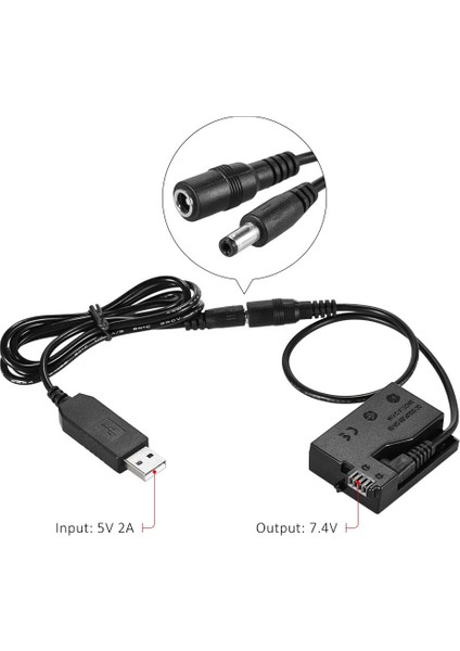 -E8 Kukla Pil, Dc Güç Bankası USB Adaptör Kablosu ile Uyumlu, Lp-E8 ile Uyumlu, 550D 600D 650D Dslr Fotoğraf Makineleriyle Uyumlu (Yurt Dışından)