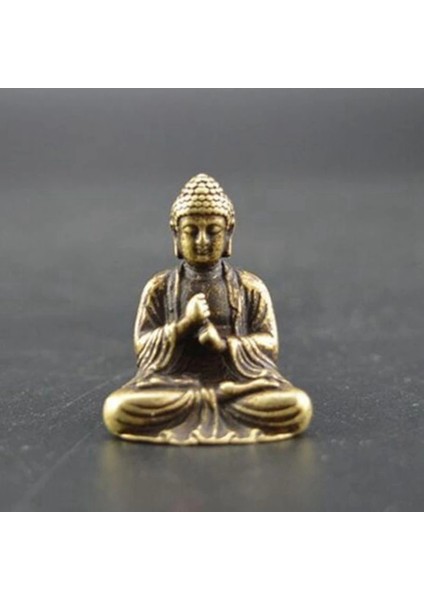Mini Buda Heykeli Bronz Buda Heykeli Çin Budizmi Saf Bakır Bronz Sakyamuni Buda Heykeli (Yurt Dışından)