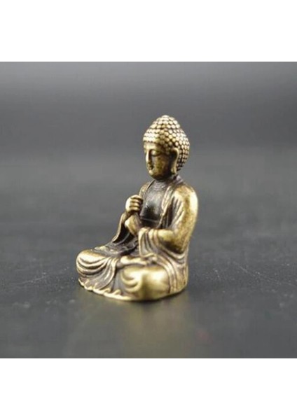 Mini Buda Heykeli Bronz Buda Heykeli Çin Budizmi Saf Bakır Bronz Sakyamuni Buda Heykeli (Yurt Dışından)
