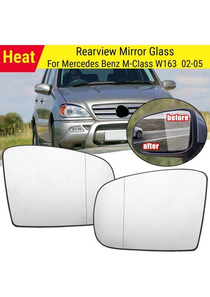 Sürücü Sağ Yan Dikiz Isıtmalı Ayna Camı - M-Serisi W163 ile Uyumlu 2002 2003 2004 2005 (Yurt Dışından) fiyatları
