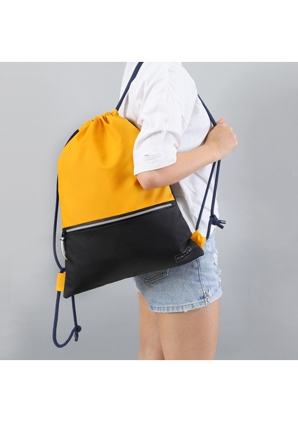 Tınyat Ipli Cep Çanta Spor Su Geçirmez Sırt Çantası Siyah Spor Sırt Çantası Kadın Erkek Sarı (Yurt Dışından) indirimleri
