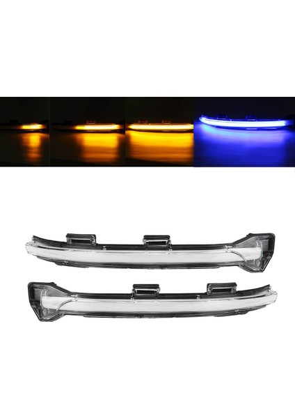 Mavi + Amber LED Dinamik Dönüş Sinyali Dikiz Aynası Gösterge Işığı -Golf 7 Mk7 7.5 7 ile Uyumlu (Yurt Dışından)