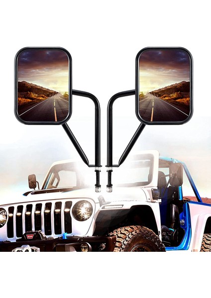 Wrangler Cj Yj Tj Jk Jl ve Sınırsız ile Uyumlu Kapalı Kapı Aynaları, Dikiz Aynaları Kare Kapı Yan Menteşe Aynası (Yurt Dışından) fiyatları