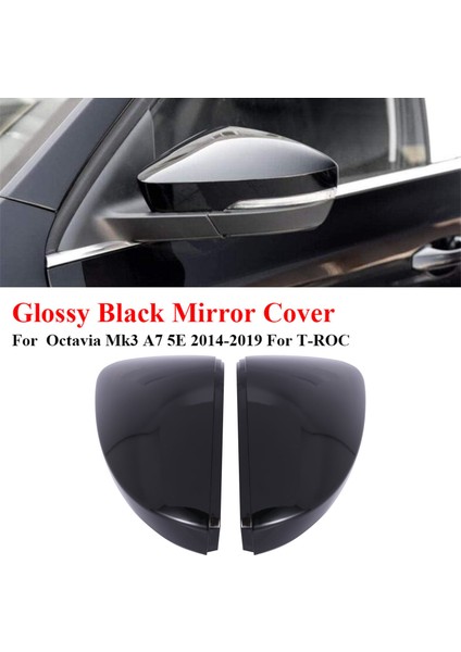 Parlak Siyah Araç Dikiz Aynası Kapakları Yan Kanat Ayna Kapakları Mk3 A7 5e 2014-2019 ile Uyumlu T- ile Uyumlu (Yurt Dışından) fırsatları