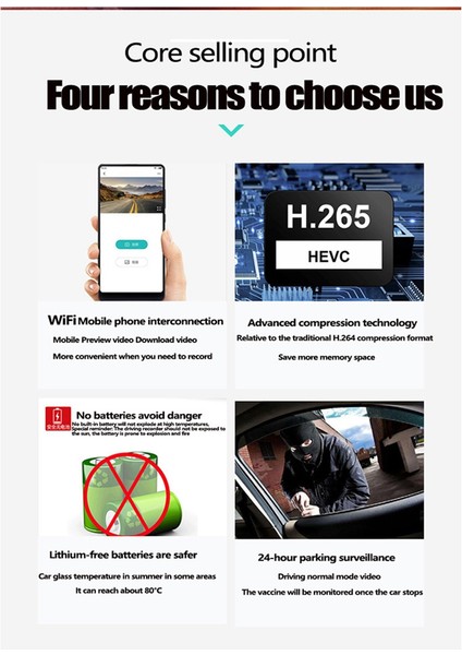 Q6 1296P Hd Mini Dvr Araç Kamerası Akıllı Wifi Bağlantısı Araç Sürücüsü Android Araba Video Kaydedici Dashcam 24H Park Monitörü (Yurt Dışından)