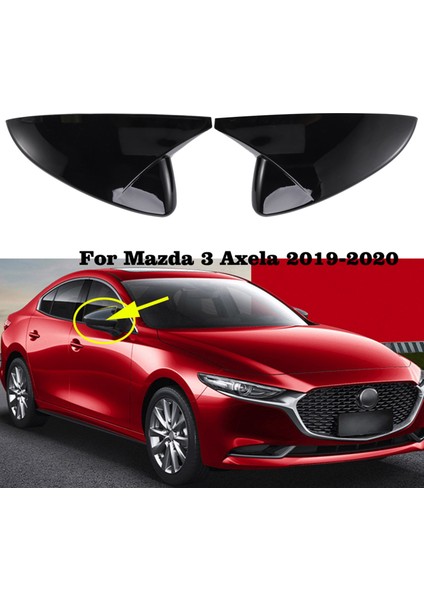 Parlak Siyah Dikiz Aynası Kapağı Kapı Yan Kanat Ayna Kapakları Trim 3 Axela 2019 2020 ile Uyumlu (Yurt Dışından) fiyatları