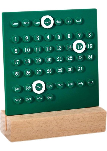 Ahşap Masa Takvimi Sürekli Takvim Retro Ev Benzersiz Hediyeler, Ay Tarih Göstergesi, Ofis Için Masa Süslemeleri, Yeşil (Yurt Dışından)