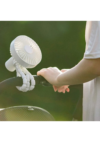Taşınabilir Fan, 3 Hız USB Şarj Edilebilir 1800 Mah Akülü Klipsli Fan, Oda Arabası Bisiklet Araba C Için Esnek Tripod ile (Yurt Dışından)
