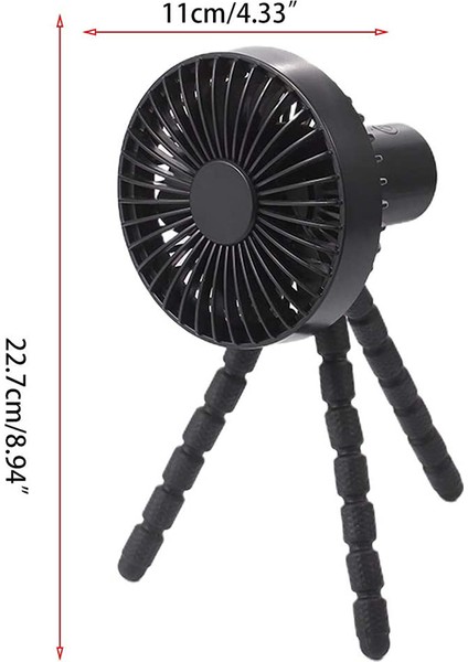 Taşınabilir Fan, 3 Hız USB Şarj Edilebilir 1800 Mah Akülü Klipsli Fan, Oda Arabası Bisiklet Araba C Için Esnek Tripod ile (Yurt Dışından)
