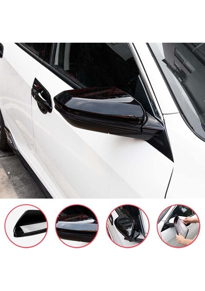 Dikiz Aynası Kapağı 10TH Gen 2016-2021 ile Uyumlu Yan Kapı Ayna Kapağı Trim Araç Dış Aksesuarları, Siyah (Yurt Dışından) modelleri