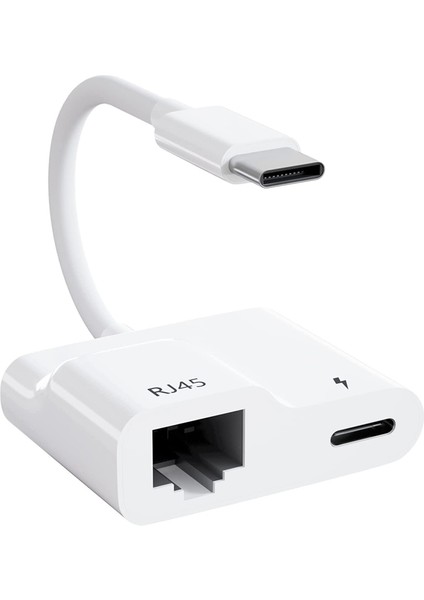 USB C - Ethernet Adaptörü, Pd 60W Şarj Cihazı ile USB Tip C - RJ45 Gigabit Ethernet Lan Adaptörü, /pro ile Uyumlu (Yurt Dışından)