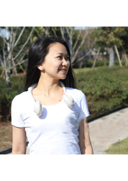 Taşınabilir Fan Asılı Boyun USB Şarj Edilebilir Halter Mutfak Spor Dış Mekan Için Spor Hava Soğutucu, Beyaz (Yurt Dışından)