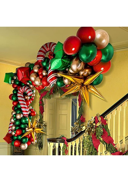 Noel Balon Kemer Yeşil Altın Kırmızı Kutu Şeker Balonlar Çelenk Koni Patlama Yıldız Folyo Balonlar Noel Dekorasyon (Yurt Dışından) modelleri