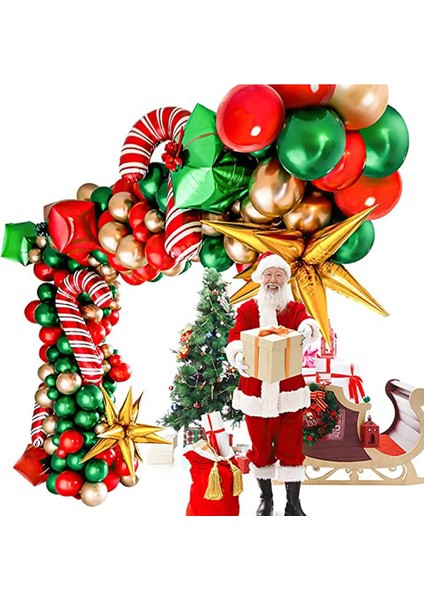 Noel Balon Kemer Yeşil Altın Kırmızı Kutu Şeker Balonlar Çelenk Koni Patlama Yıldız Folyo Balonlar Noel Dekorasyon (Yurt Dışından) fırsatları