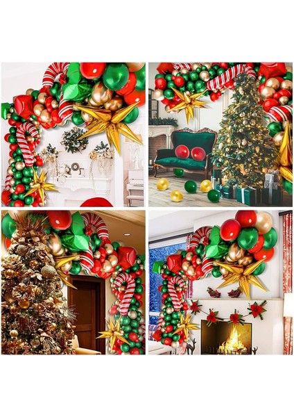 Noel Balon Kemer Yeşil Altın Kırmızı Kutu Şeker Balonlar Çelenk Koni Patlama Yıldız Folyo Balonlar Noel Dekorasyon (Yurt Dışından) indirimleri