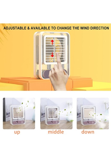 Sisli Küçük Kişisel Masa Fanı, LED Gece Lambası, Elektrikli Su Sisleme Fanı, USB Şarj Edilebilir Taşınabilir Mor (Yurt Dışından) modelleri