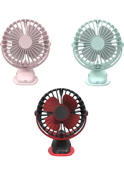 Kırmızı Taşınabilir Soğutma USB Fan 4 Hız 360 Derece Çok Yönlü Dönüş Şarj Edilebilir Hava Şarj Masaüstü Klipsi (Yurt Dışından)