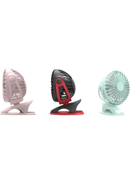 Kırmızı Taşınabilir Soğutma USB Fan 4 Hız 360 Derece Çok Yönlü Dönüş Şarj Edilebilir Hava Şarj Masaüstü Klipsi (Yurt Dışından)