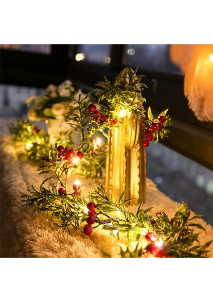 2 Adet 2 Metre 20 LED Dize Işık Açık Noel Çam Yaprakları Berry Işık LED Bakır Tel Peri Çelenk Veranda Lambası (Yurt Dışından) modelleri
