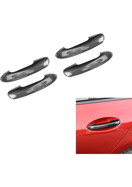 C-Class W206 2022 ile Uyumlu Araba Kapı Kolu Kase Kapağı Fincan Kavite Trim Ekleme Yakalama Kalıplama Garnitür Karbon Fiber (Yurt Dışından)