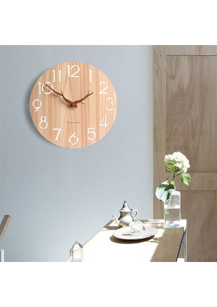 2x Iskandinav Ahşap 3D Duvar Saati Sanat Hollow Duvar Saati Çocuk Odası/ev Dekor Için 12 Inç (Yurt Dışından)