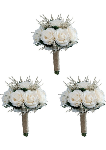 Человеческие Цветы,düğün Için 3x Gelin Buketleri, Yapay Gül Çiçek Buketi Gelin Nedime Tutan Çiçek, Çiçek Kız Buketi (Yurt Dışından) modelleri