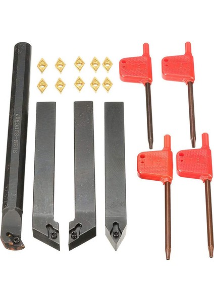 Многоцелевые Наборы,10 Adet Karbür Uç Bıçakları + 4 Adet Torna Torna Takım Tutucu Seti + 4 Adet Torna Torna Takımı Takım Tezgahı Setleri Için Anahtar (Yurt Dışından)