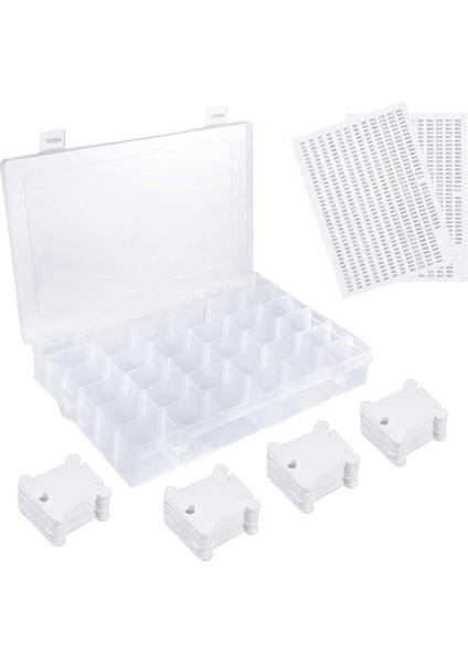 Хранение ПРОДУКЦИИ,2X36 Izgaralar Plastik Nakış Ipi Organizatör Kutusu ve 100 Ipi Bobinleri ve 4 Adet Ipi Numarası Çıkartmalar Dikiş Depolama Için (Yurt Dışından) fiyatları