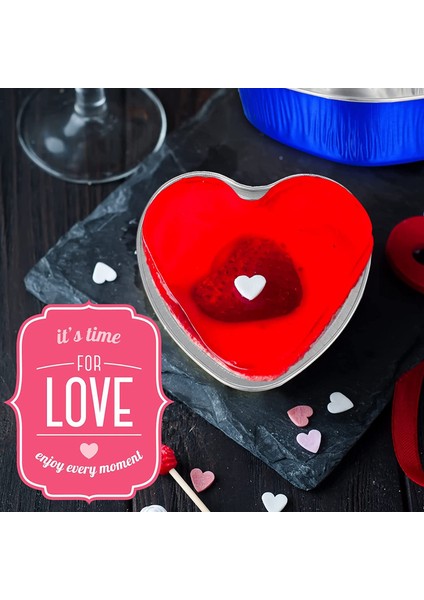 100 Takım Alüminyum Folyo Kek Tava Kalp Şeklinde Cupcake Kapaklı Bardak 100 Ml/3.4 Ons Tek Kullanımlık Kalp Mini Bakeware Tavalar (Yurt Dışından) fiyatları