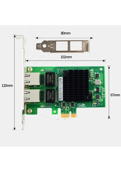 I350AM2 Çip Pcı-E X1 RJ45 Masaüstü Çift Bağlantı Noktalı Gigabit Ethernet Lan 10/100/1000 Mbps Ağ Arayüz Kartı I350-T2 ile Uyumlu (Yurt Dışından)