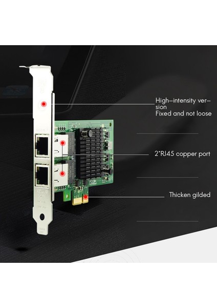 I350AM2 Çip Pcı-E X1 RJ45 Masaüstü Çift Bağlantı Noktalı Gigabit Ethernet Lan 10/100/1000 Mbps Ağ Arayüz Kartı I350-T2 ile Uyumlu (Yurt Dışından)